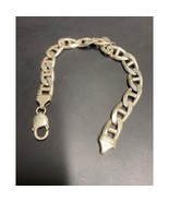MEN&#39;S ITALIAN 925 STERLING SILVER ANCHOR/MARINER CHAIN BRACELET SKY - $238.42 CAD