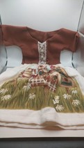 KITCHEN Handmade Towel Dress Brown/Beige And Red Birdhouse Theme - £11.61 GBP