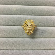 UMGODLY Fashion Yellow Gold Color Ring  High Quality Luxurious Red Eyes Lion Fin - £25.59 GBP