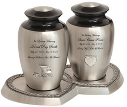 Double Pewter Companion Urns - £238.43 GBP