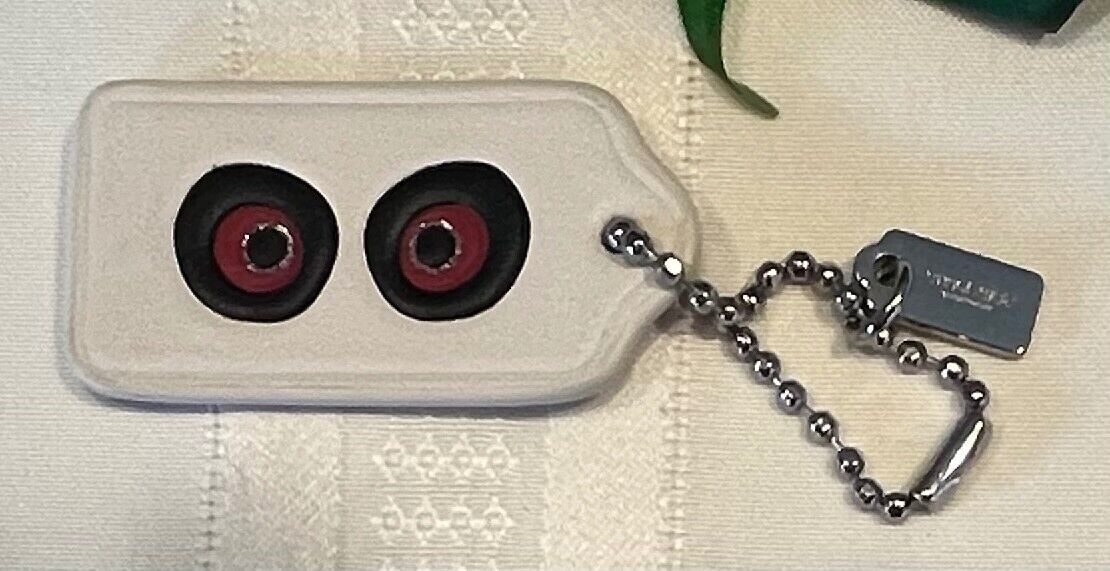 Primary image for Coach Hangtag Handbag Charm Holiday 2017 Various Eyes Japanese Exclusive White