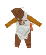 Tahari Baby 3 Piece Set w/ Bodysuit, Pant &amp; Cap Size 0-3M Thankful For M... - £12.47 GBP