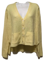 H&amp;M Women’s  Yellow Cashmere Sweater Cardigan Size S Bottons  NEW - £73.71 GBP