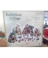 Bethlehem Village Porcelain Nativity Set w/ 22 Resin Figures Year 2005 w/ Box - $261.25