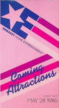 May 28 1986 Trailers/Coming Attractions - VHS - Embassy Home Entertainment - £18.36 GBP