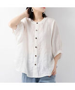 Blouse Casual Shirts Tops Female White - £12.55 GBP