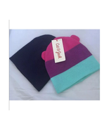 Cat &amp; Jack 2 Pack Girl Beanies Pink Purple Turquoise With Ears Navy Blue... - $428.03 MXN