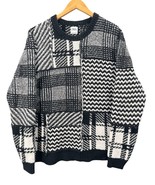 Zara Geometric All Over Print Black &amp; White Pullover Sweater Womens Size XL - $523.12 MXN