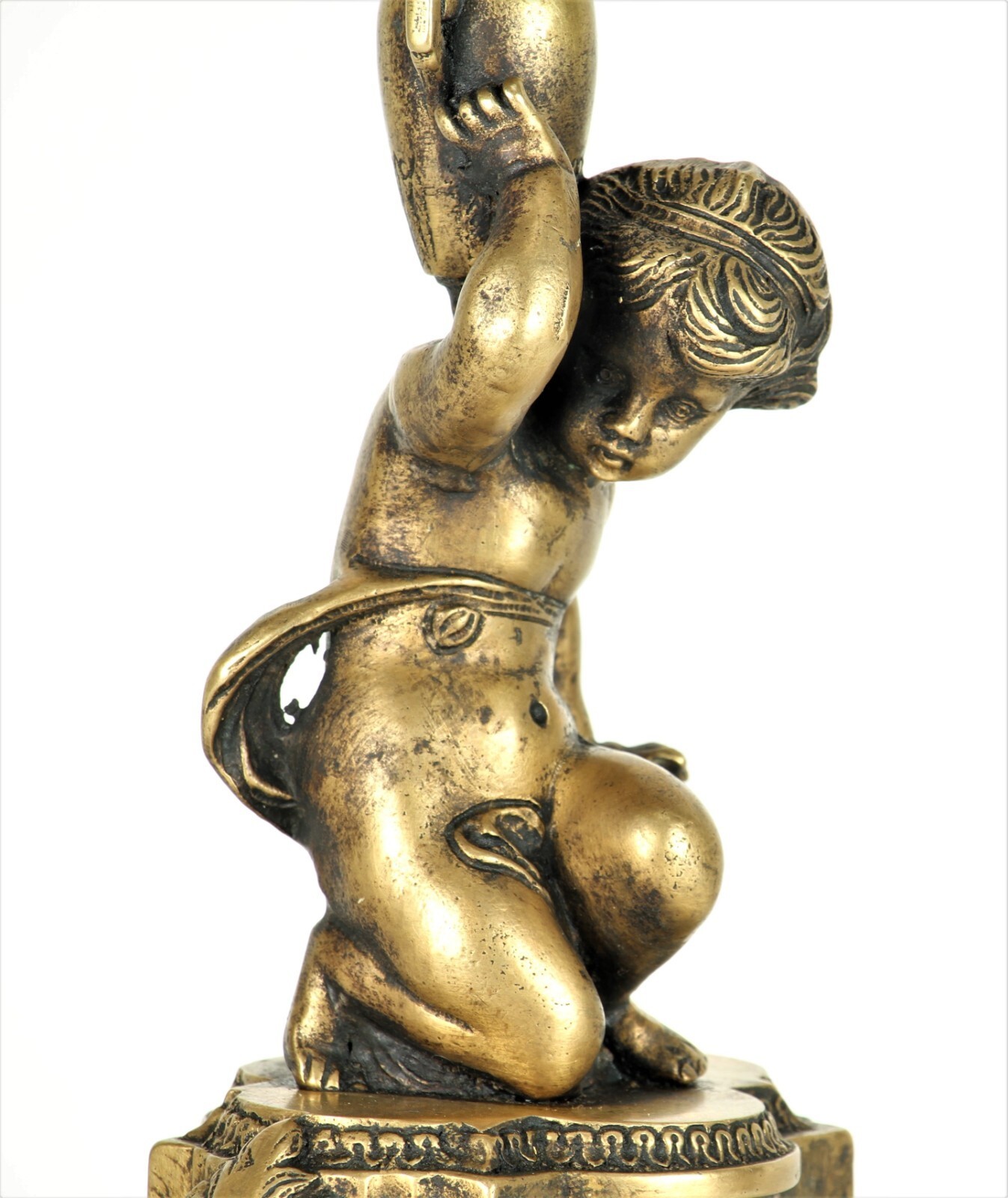 Bronze Candelabra Carried by a Cherub / Putti Item image 3