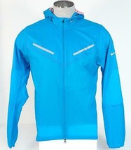 Nike Dri Fit Blue Cyclone Water Resistant Running Jacket Packable Mens NWT - £119.46 GBP