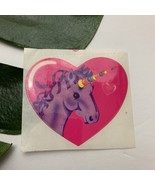 Vintage Lisa Frank Unicorn Sticker Sheet 80s Rainbow Pink Heart 1982 - $24.74