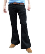 Men&#39;s RETRO FLARES Black Corduroy PANTS Hippie 60s 70s Bell Bottoms Mod - $64.90