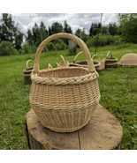 Small Wicker Basket | Round Natural Willow Basket with Handle  - $175.55 CAD