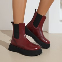 Women Autumn Winter Warm Platform Boots Punk Platform Мартин сапоги Patent Ankle - £85.15 GBP