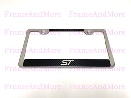 1 pc ST Carbon Fiber Box Style Stainless Steel Chrome Metal License Plat... - £10.44 GBP
