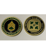 US Army Staff Sergeant SSG Rank With 4th  Forth Division 4ID  2x Challen... - £15.65 GBP