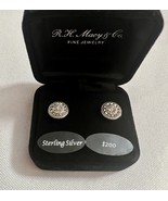 Solid Sterling Silver Round Stud Genuine Diamond Earrings (1/10 ct. t.w.)  - $942.17 MXN