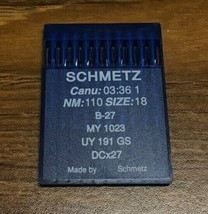 Schmetz DCx27 CANU:03:36 1 NM:110 SIZE18 Industrial Sewing Machine Needles - $15.98