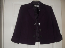 Tahari ASL New Womens Plum Three-Button 3/4 Sleeve Jacket   10P   $129 - £63.30 GBP