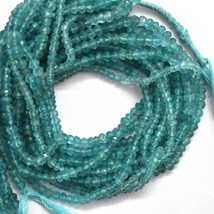 Natural Apatite 3.5-4mm Faceted Round Gemstone Loose Bead Wholesale 13&quot; ... - £29.09 GBP