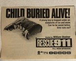 Rescue 911 Print Ad William Shatner Child Buried Alive TPA21 - £4.66 GBP