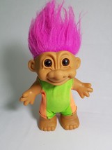 Vintage Russ Troll Doll 6.75&quot; Vintage Troll Figure w/ Wetsuit Neon Purple Hair - £6.22 GBP