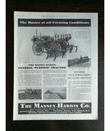 Vintage 1931 Massey-Harris General Purpose Farming Tractor Full Page Ori... - £5.21 GBP