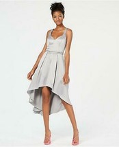 Sequin Hearts Silver-Tone Hi-Lo Dress, Size 1 - £24.12 GBP