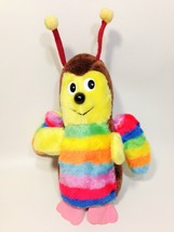 Vintage BUMBLE BEE Plush Stuffed Rainbow Animal Brown BJ Toy Co 10&quot; Pink Feet - £31.45 GBP