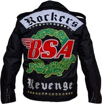 Men&#39;s George Michael BSA Faith Rockers Revenge Black Biker Leather Jacket - $114.99