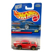 1998 Hot Wheels 57 Chevy Diecast 1957 Collector No. 1077 Red Gold - $5.74