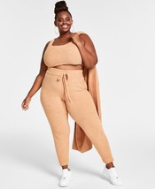 MSRP $89 Nina Parker Trendy Plus Size Terry Jogger Pants ONLY Beige Size 3X - £22.76 GBP