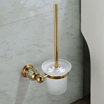Gold clour bathroom Crystal toilet brush holder  - £57.76 GBP
