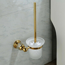 Gold clour bathroom Crystal toilet brush holder  - £56.58 GBP