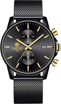 Mens Watch Fashion Sleek Minimalist Quartz Analog Mesh Stainless Steel Waterproo - £33.62 GBP