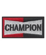 CHAMPION IRON ON PATCH 3.5&quot; Spark Plug Race Car Jacket Embroidered Applique - $73.10 MXN