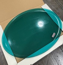 L.E. Smith Simply Colors Teal Green Glass Oval Serving Platter Sticker - $2,779.96 MXN