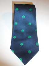 Terylene Men&#39;s Tie Clovers pattern Ingles Buchan 100% Polyester Glasgow VTG #22 - £6.35 GBP