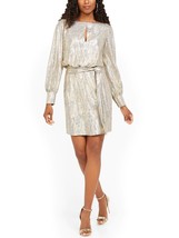 Vince Camuto Women&#39;s Gold Silver Metallic Tie Shift Dress Size 4 NWT $180 - £63.18 GBP