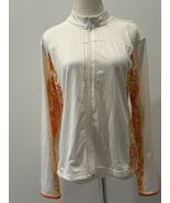 Vintage Le J Women’s Nylon Full Zip Jacket Large White &amp; Orange - $19.79