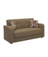 PrimeNest Averna Upholstered Convertible Loveseat w/ Storage, Brown - $1,622.08 CAD
