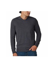 Tahari Men&#39;s Italian Merino Wool V Neck Pullover Sweater, Med Grey Heather, S - £18.99 GBP