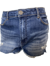 RSQ Jeans Maui High Rise Dark Wash Distressed Cut Off Jean Shorts Size 13 - $12.34