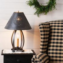 Colonial Table Lamp in Smokey Black with Metal ChiseL Shade image 2