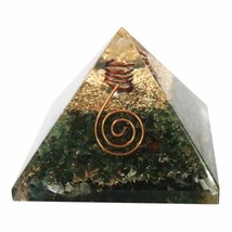 Green Jade Orgone Energy Pyramid With Crystal Point to Enhance Self Control - £31.68 GBP