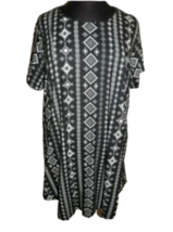 Bobbie Brooks Plus 3X Black Geometric Print Short Sleeve Dress - £13.02 GBP