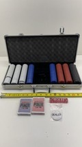 Excalibur World Series Poker Set Metal Case 400 Chips Dice Cards Champio... - $49.45
