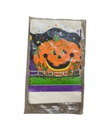 Vintage Reed Halloween Orange Pumpkins Moon Witch Crepe Paper Tablecloth... - £15.71 GBP