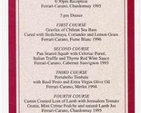 Capitol View Club Ferrari Carano Wine Dinner Menu Hyatt Regency Washingt... - £13.96 GBP