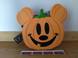 Loungefly Halloween Mickey Mouse Jack-O-Lantern Pumpkin Crossbody Bag Purse - £102.43 GBP